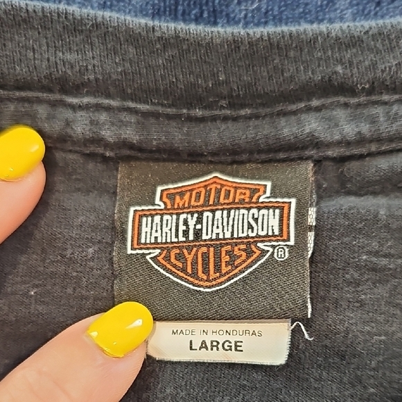 Harley-Davidson Black and Green Skull Graphic Short Sleeve Tee - Picture 3 of 4